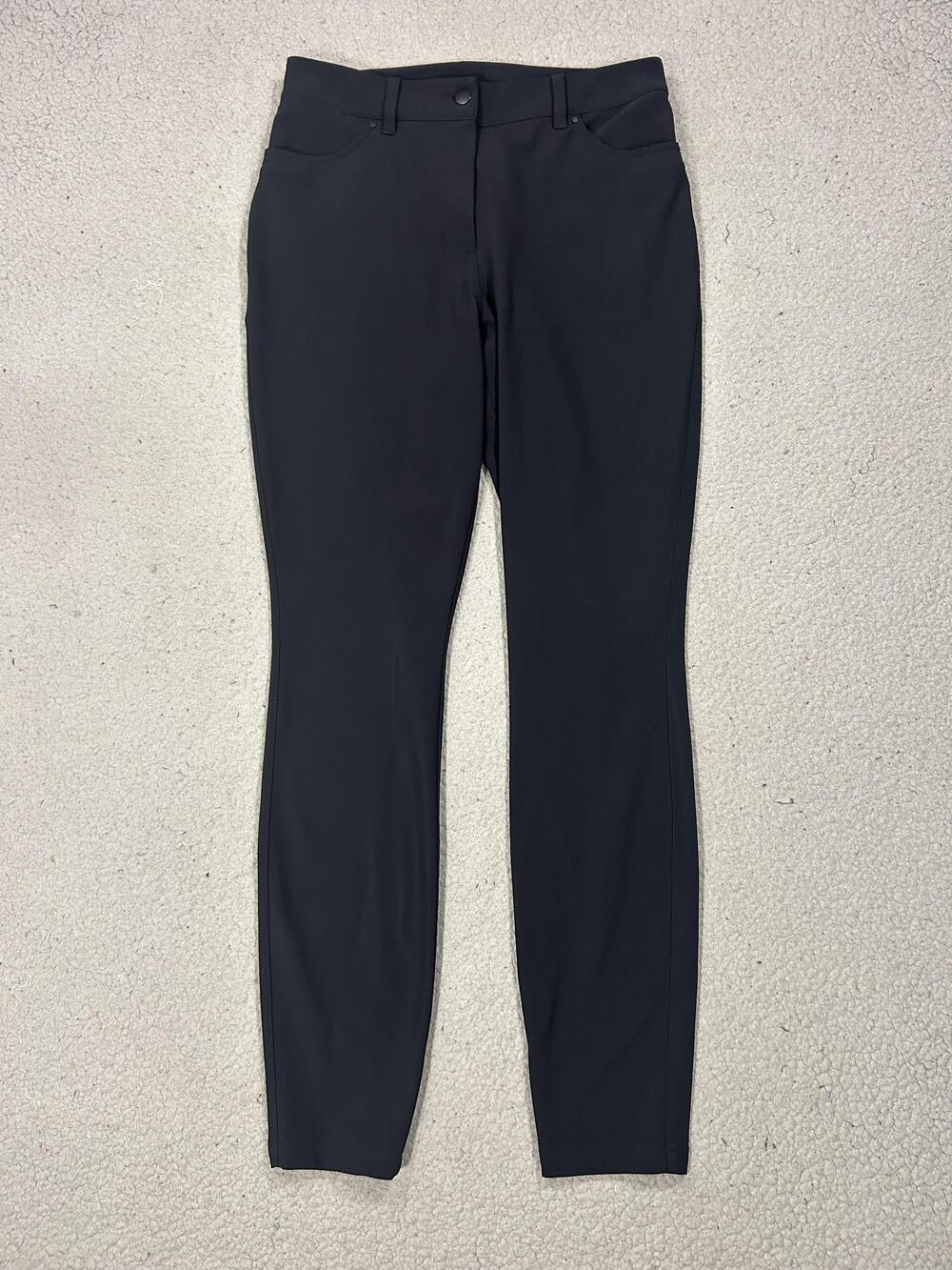 Lululemon Pants Womens 31 Black Slim Chino Office Zip Pockets Travel Casual